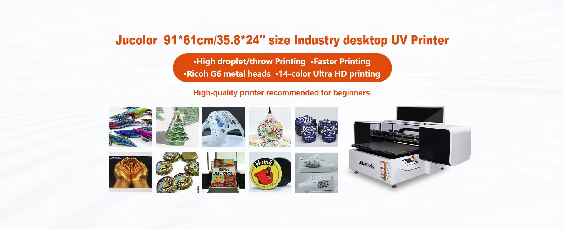 A1 10-color industry UV Printer Jucolor 9060Pro Ricoh & Bright High Quality Printing
