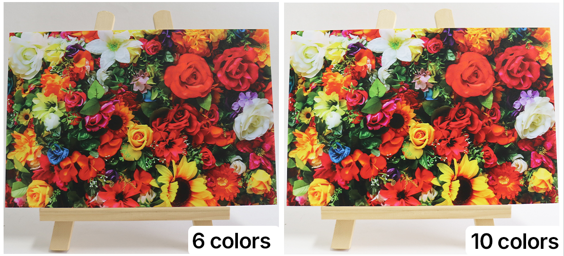10-color vs. 6-color UV printing comparison