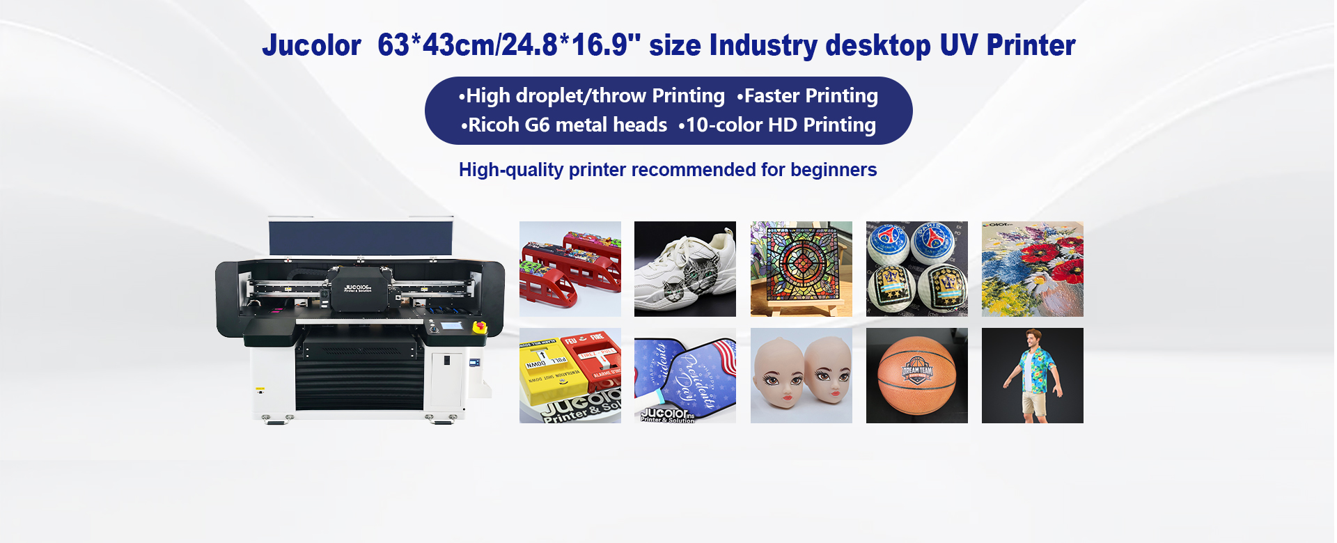 Jucolor CJ-UVF6042Pro-RIcoh A2 Industry 10-Color High-definition UV Flatbed Printer