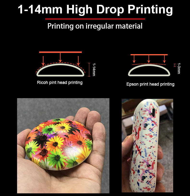 High drop uv printer
