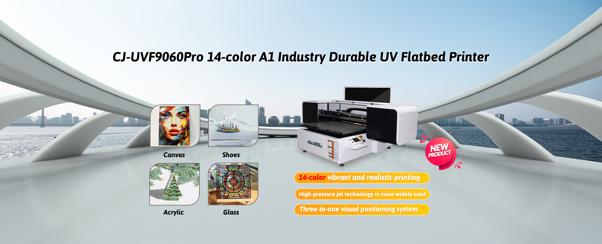 A1 10-color industry UV Printer Jucolor 9060Pro Ricoh & Bright High Quality Printing