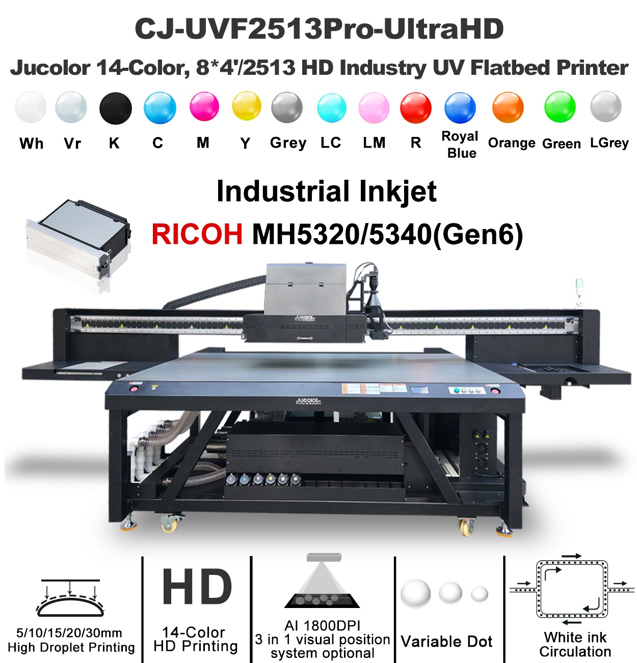 Jucolor 2513Pro-UltraHD large format uv printer