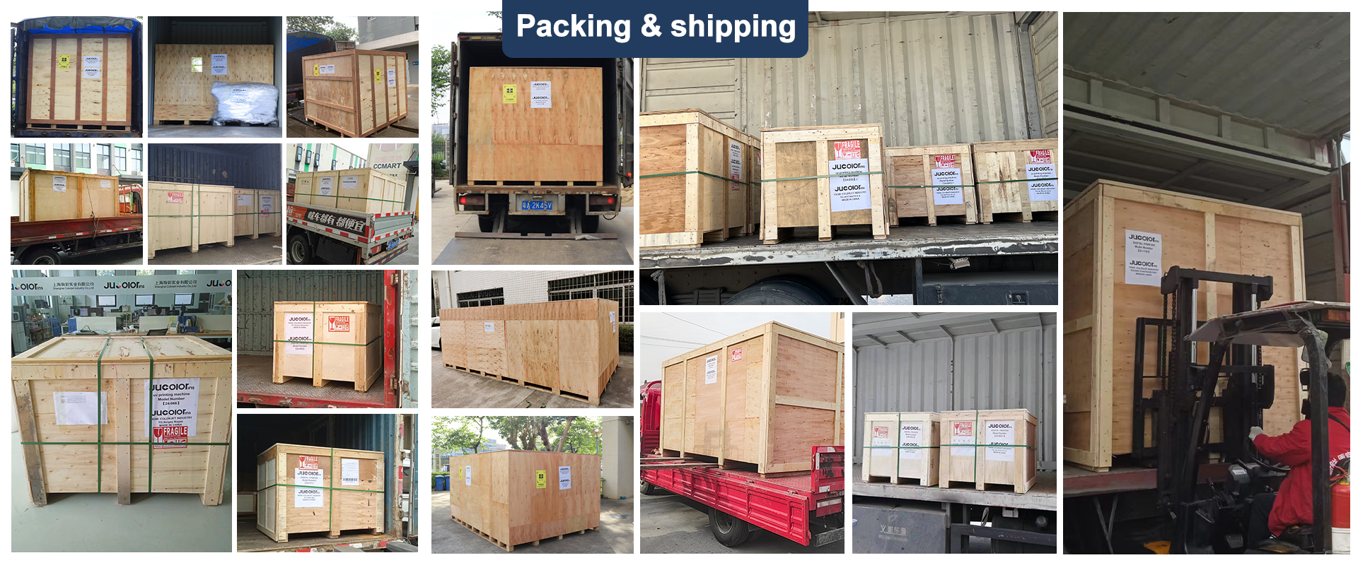 Jucolor machine transport packaging