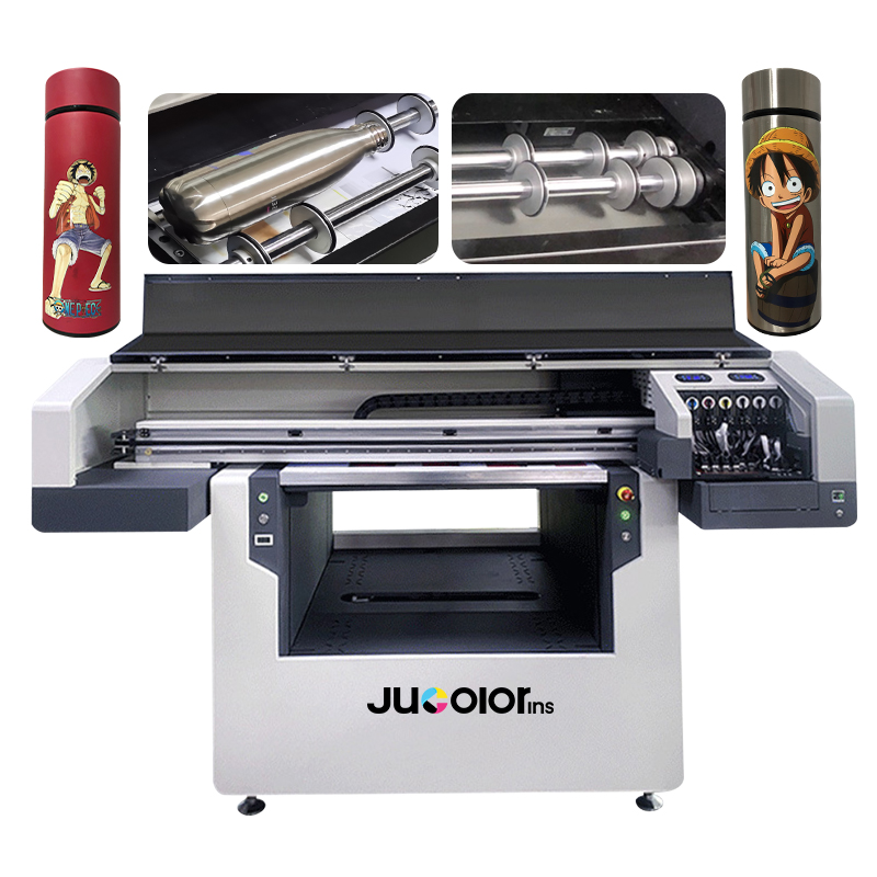 Printing on Cylindrical Jucolor High-Resolution Water Bottle A1 UV Printer