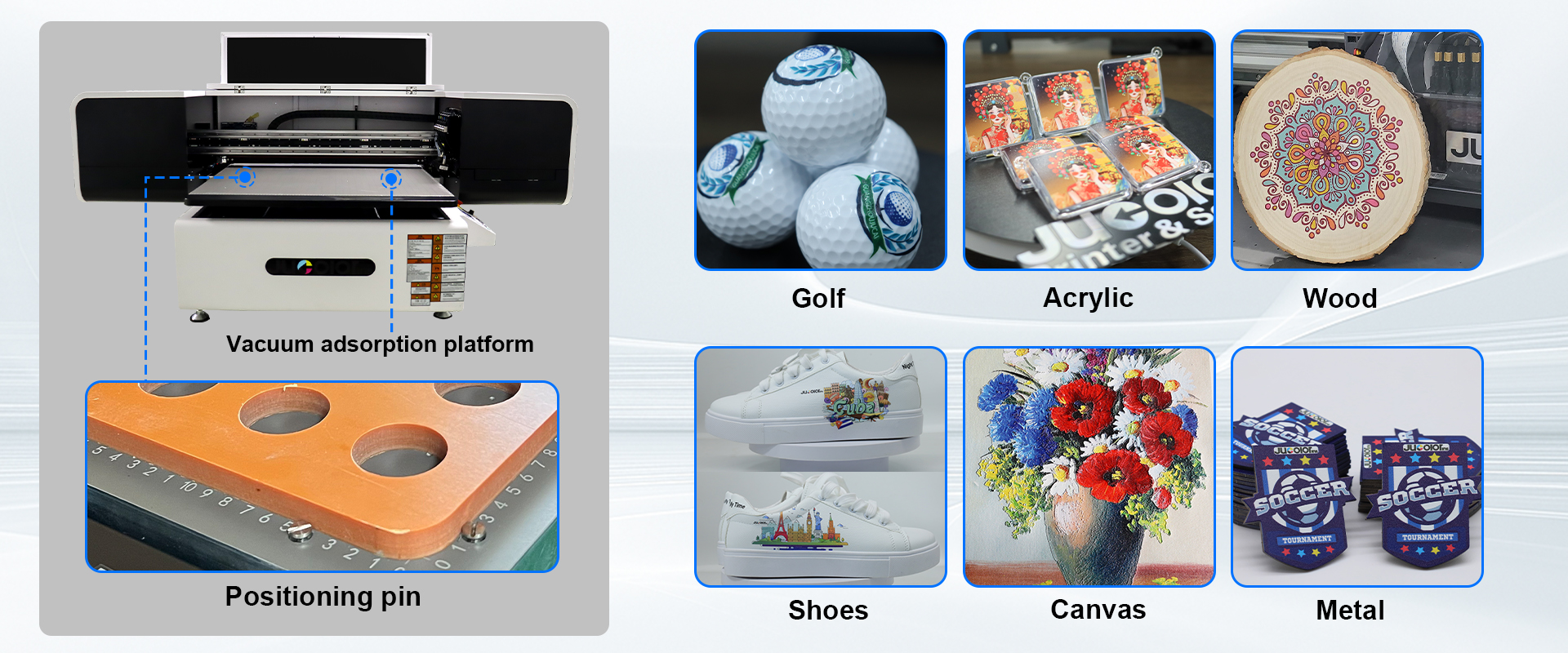Vacuum adsorption platform + positioning pin