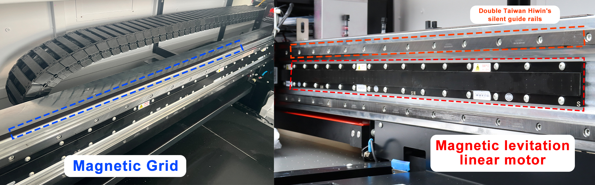 Magnetic levitation linear motor + THK linear guide + industrial magnetic grid