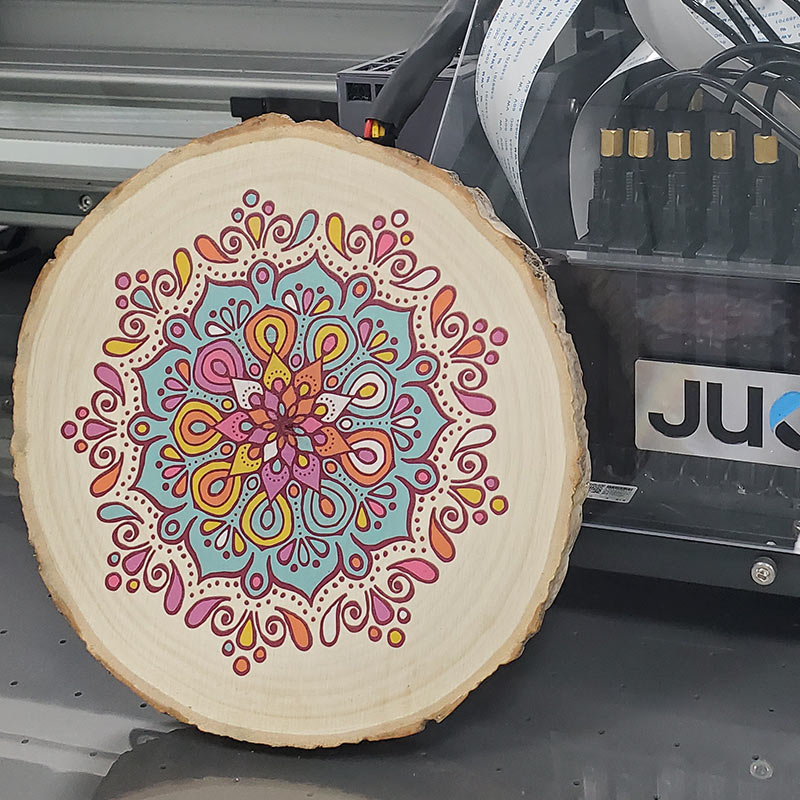 UV printing applications on wood